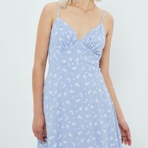 LA hearts blue babydoll floral dress